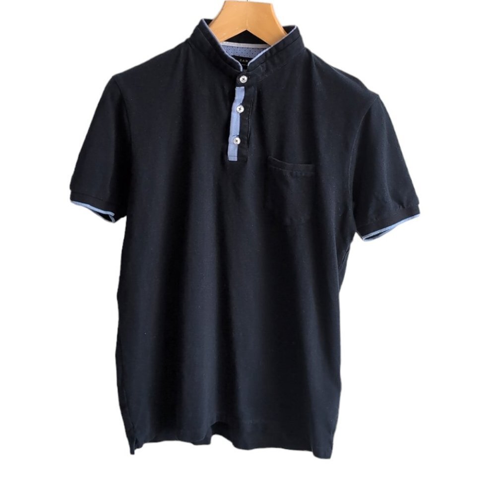 Zara Collarless Polo Shirt